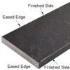 Dark grey stone saddle threshold with a honed finish, subtle natural veining, and eased edges, isolated on a white background.