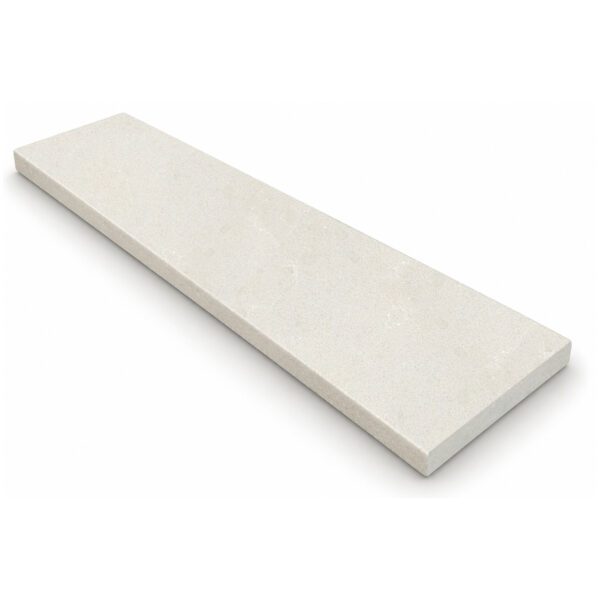 Signature Light Beige Stone Saddle Threshold Signature Light Beige Stone Saddle Threshold with a smooth matte finish in warm light beige tones, featuring subtle natural movement and finished edges, displayed on a white background for elegant doorway and floor transitions.