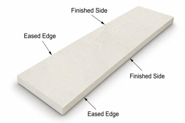 Signature Light Beige Stone Saddle Threshold Signature Light Beige Stone Saddle Threshold with a smooth matte finish in warm light beige tones, featuring subtle natural movement and finished edges, displayed on a white background for elegant doorway and floor transitions.