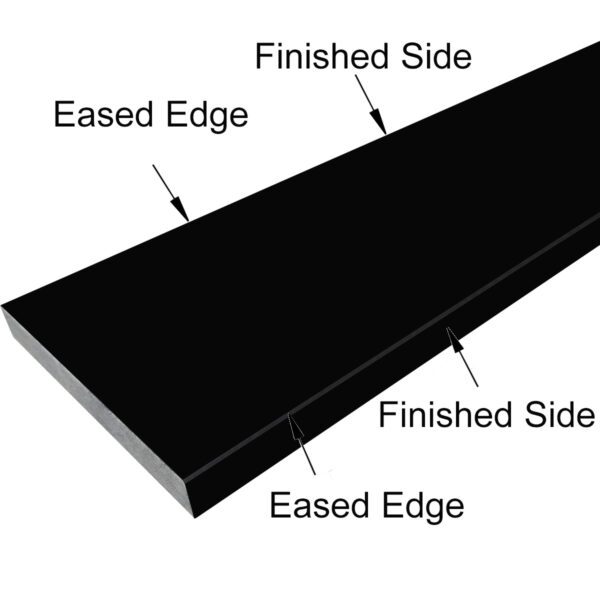 Black Stone Saddle Threshold Black stone saddle threshold with a polished finish and eased edges, suitable for doorways, bathroom transitions, and entryways.