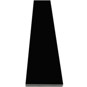 Black Stone Saddle Threshold Black stone saddle threshold with a polished finish and eased edges, suitable for doorways, bathroom transitions, and entryways.