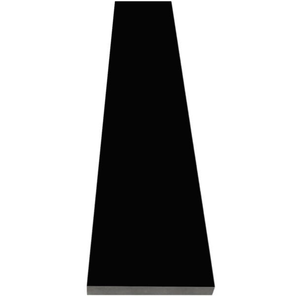 Black Stone Saddle Threshold Black stone saddle threshold with a polished finish and eased edges, suitable for doorways, bathroom transitions, and entryways.