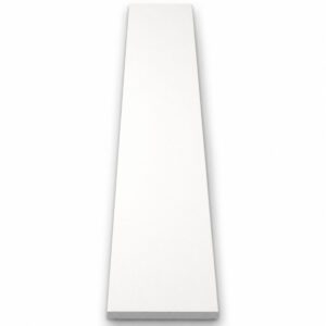 Pure White Stone Saddle Threshold with finished sides and bevelled edges. Ideal for doorway transitions, bathroom thresholds, and floor height transitions.