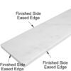 White marble wall cap crafted from natural stone for durable and elegant wall transitions.