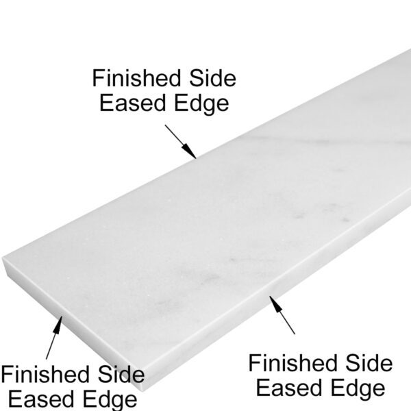 White marble wall cap crafted from natural stone for durable and elegant wall transitions.