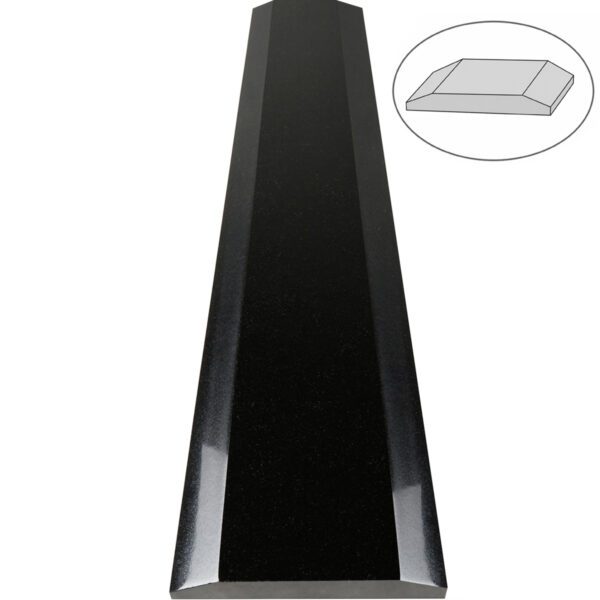 Absolute Black Polished Granite Stone Double Hollywood Saddle Threshold – ADA Sloped Edge