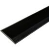 Absolute Black Polished Granite Stone Double Hollywood Saddle Threshold with dual sloped beveled edges, featuring a smooth matte black finish for durable, modern doorway and floor transitions.