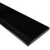 Absolute Black Granite Polished Stone Single Hollywood Saddle Threshold Absolute Black Granite Polished Stone Single Hollywood Saddle Threshold with one sloped edge and one straight edge, featuring a polished deep black granite surface for smooth, durable doorway and floor transitions.