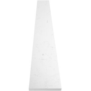 Bianco Carrara Stone Shower Curb Top featuring a white surface with natural gray veining, polished finish, and beveled long edges for durable, water-resistant shower curb installations.