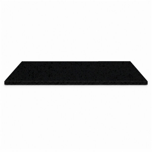 Black stone shower bench seat with a smooth, modern finish