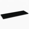 Black stone shower bench seat with a smooth, modern finish
