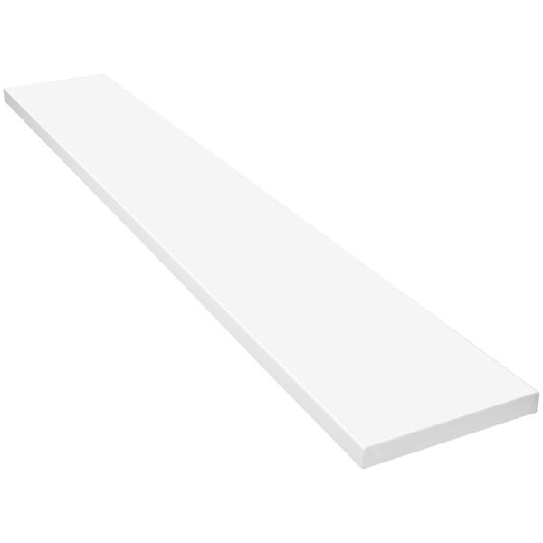 Bright White Stone Shower Curb Top in a clean, solid white finish with a polished surface, providing a durable, moisture-resistant threshold for showers, bathroom renovations, and frameless glass enclosures.