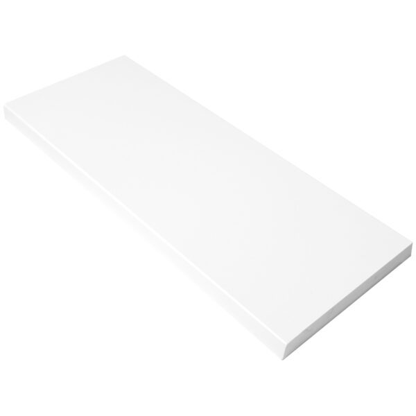 Bright White Stone Shower Wall Niche Shelf Bright White Stone Shower Wall Niche Shelf with a smooth solid white finish, designed for recessed shower storage in tile showers, walk-in showers, and modern bathrooms.