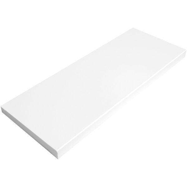 Bright White Stone Shower Wall Niche Shelf Bright White Stone Shower Wall Niche Shelf with a smooth solid white finish, designed for recessed shower storage in tile showers, walk-in showers, and modern bathrooms.