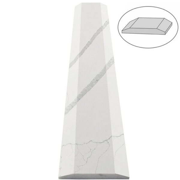Calacatta White Stone Double Hollywood Saddle Threshold Calacatta White Stone Double Hollywood Saddle Threshold – ADA Sloped Edge