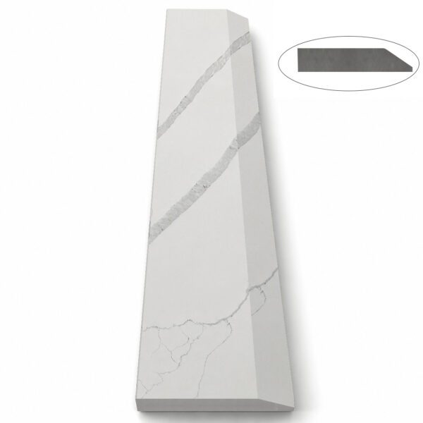 Calacatta White Stone Single Hollywood Saddle Threshold Calacatta White Stone Single Hollywood Saddle Threshold – One Sloped Edge