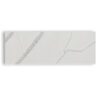 Calacatta White Stone Shower Niche Shelf with a bright white surface and bold gray veining, designed for recessed shower storage in tile showers, walk-in showers, and luxury bathrooms.