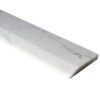 Carrara White Marble Stone Single Hollywood Saddle Threshold with one sloped edge and one straight edge, featuring natural gray veining on a white marble surface for smooth doorway and floor transitions.