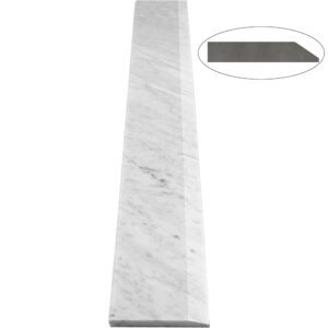 Carrara White Marble Stone Single Hollywood Saddle Threshold Carrara White Marble Stone Single Hollywood Saddle Threshold – One Sloped Edge