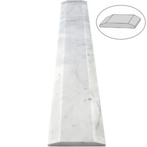 Carrara White Marble Stone Double Hollywood Saddle Threshold – ADA Sloped Edge