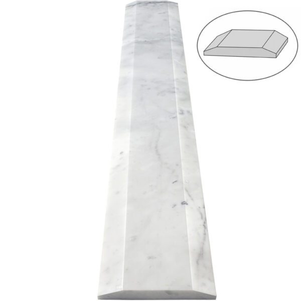 Carrara White Marble Stone Double Hollywood Saddle Threshold – ADA Sloped Edge