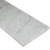 Carrara White Marble Stone Shower Curb Top Carrara White marble stone shower cap with elegant gray veining, polished finish, and beveled edges, designed as a durable shower sill and curb cap for tile showers and frameless glass enclosures.
