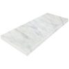 Carrara White Marble Stone Shower Niche Shelf Carrara White Marble Stone Shower Niche Shelf with natural gray veining, polished finish, and finished front edge, designed for built-in shower niches in modern bathrooms.