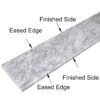 Chelsea Grey marble stone shower curb cap with elegant gray veining, polished finish, and beveled edges, designed as a durable shower sill and curb cap for tile showers and frameless glass shower enclosures.