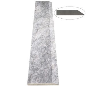 Chelsea Grey Marble Stone Single Hollywood Saddle Threshold – One Sloped Edge