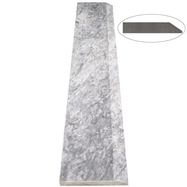 Chelsea Grey Marble Stone Single Hollywood Saddle Threshold Chelsea Grey Marble Stone Single Hollywood Saddle Threshold – One Sloped Edge