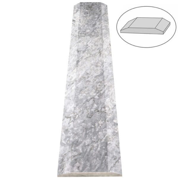 Chelsea Grey Marble Stone Double Hollywood Saddle Threshold Chelsea Grey Marble Stone Double Hollywood Saddle Threshold – ADA Sloped Edge