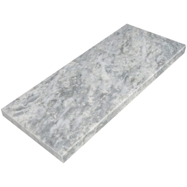 Chelsea Light Grey Marble Shower Niche Shelf with a polished natural light grey marble finish, subtle white veining, and a recessed built-in design for elegant waterproof storage in tile showers, walk-in showers, and luxury bathroom niches.