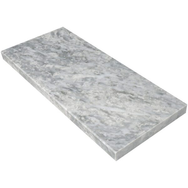 Chelsea Light Grey Marble Shower Niche Shelf with a polished natural light grey marble finish, subtle white veining, and a recessed built-in design for elegant waterproof storage in tile showers, walk-in showers, and luxury bathroom niches.