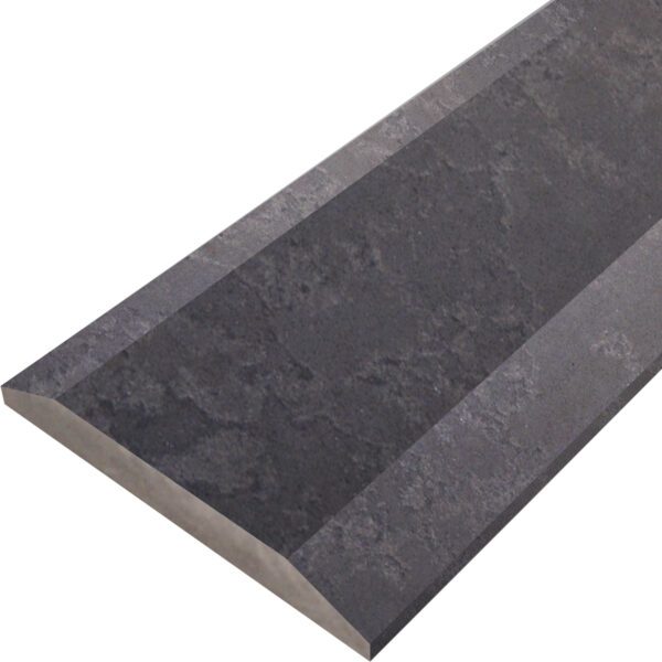 Dark Grey Stone Double Hollywood Saddle Threshold Dark Grey Stone Double Hollywood Saddle Threshold featuring a modern dark gray stone surface with dual beveled (Hollywood) edges for smooth, durable doorway and floor transitions.