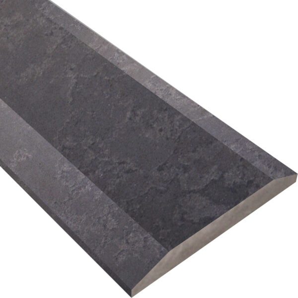 Dark Grey Stone Double Hollywood Saddle Threshold Dark Grey Stone Double Hollywood Saddle Threshold featuring a modern dark gray stone surface with dual beveled (Hollywood) edges for smooth, durable doorway and floor transitions.