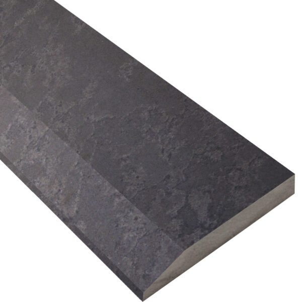 Dark Grey Matte Stone Single Hollywood Saddle Threshold Dark Grey Matte Stone Single Hollywood Saddle Threshold with one sloped edge and one straight edge, featuring a matte dark gray stone surface for smooth, durable doorway and floor transitions.