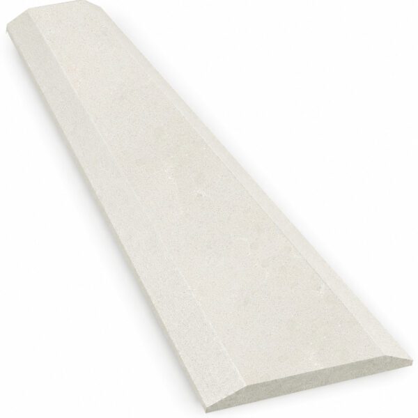 Signature Light Beige Stone Double Hollywood Saddle Threshold Signature Light Beige Stone Double Hollywood Saddle Threshold with dual sloped edges in a warm light beige finish, designed for smooth, durable doorway and floor transitions.