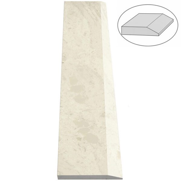 Madreperola Creamy Beige Stone Single Hollywood Saddle Threshold Madreperola Creamy Beige Stone Single Hollywood Saddle Threshold – One Sloped Edge