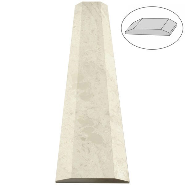 Madreperola Creamy Beige Stone Double Hollywood Saddle Threshold Madreperola Creamy Beige Stone Double Hollywood Saddle Threshold – ADA Sloped Edge