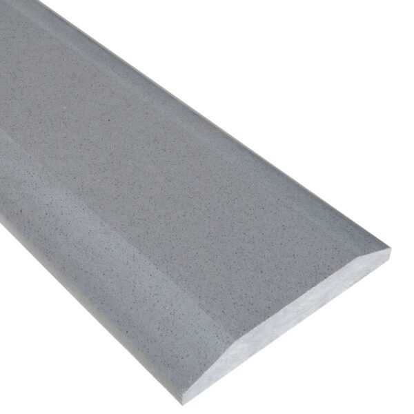 Midnight Grey Stone Double Hollywood Saddle Threshold with dual sloped beveled edges, featuring a deep charcoal-gray color with subtle natural variation, designed for smooth, durable doorway and floor transitions.
