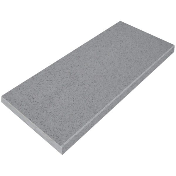 Midnight Grey Stone Shower Niche Shelf with a polished finish, precision-cut edges, and a modern dark grey stone surface, designed for recessed shower niches and bathroom wall storage.