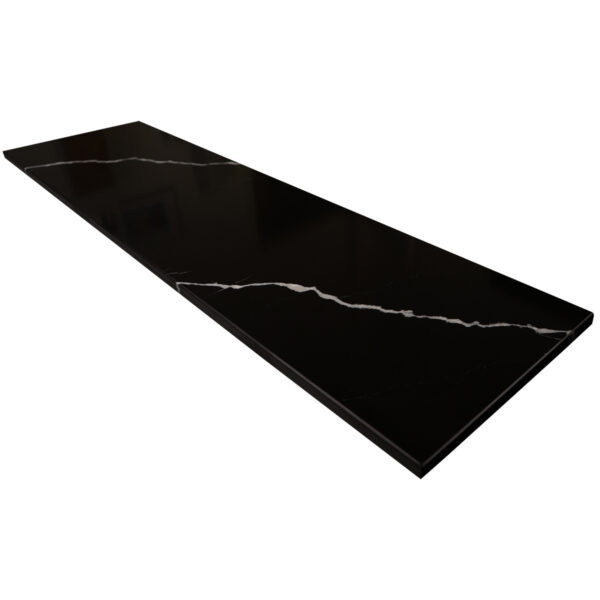 Nero Marquino Black Stone Shower Bench Seat Nero Marquina black stone shower bench seat with distinctive white veining