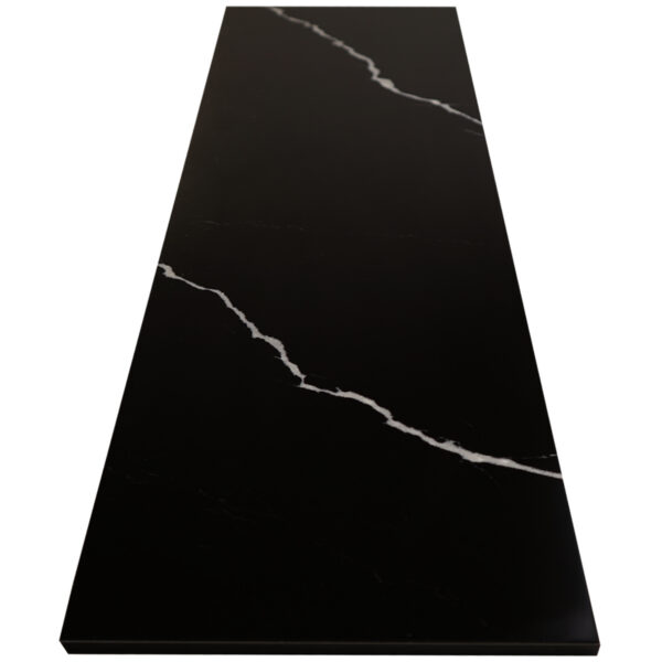 Nero Marquino Black Stone Shower Bench Seat Nero Marquina black stone shower bench seat with distinctive white veining