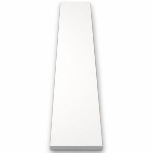 Pure White Stone Shower Curb Top Pure White Stone Shower Curb Top with a smooth solid white finish, designed to provide a durable, water-resistant transition for tile showers and frameless glass shower enclosures.