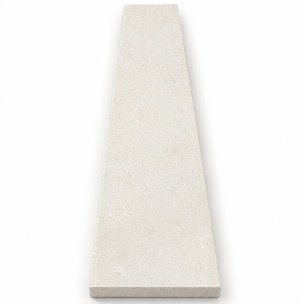 Signature Light Beige Stone Shower Curb Top with a soft light beige finish, precision-cut beveled edges, and durable engineered stone construction, designed as a premium shower sill and curb cap for tile showers, walk-in showers, and frameless glass shower enclosures.