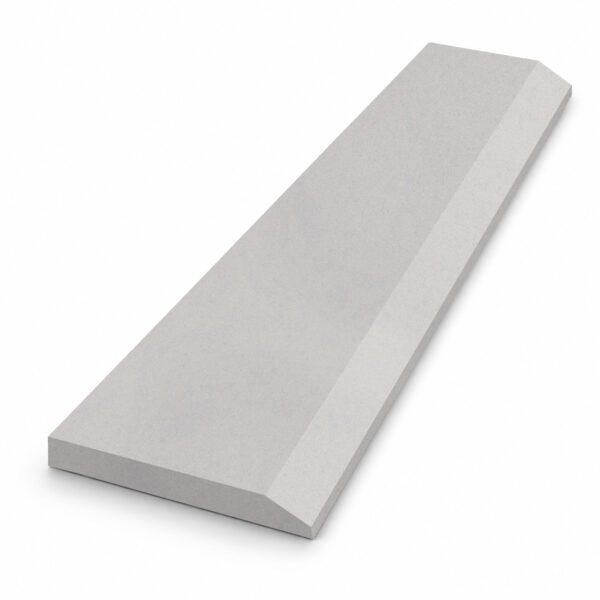 Silver Grey Stone Single Hollywood Saddle Threshold Silver Grey Stone Single Hollywood Saddle Threshold with one sloped edge and one straight edge, featuring a matte silver gray stone surface for smooth, durable doorway and floor transitions.