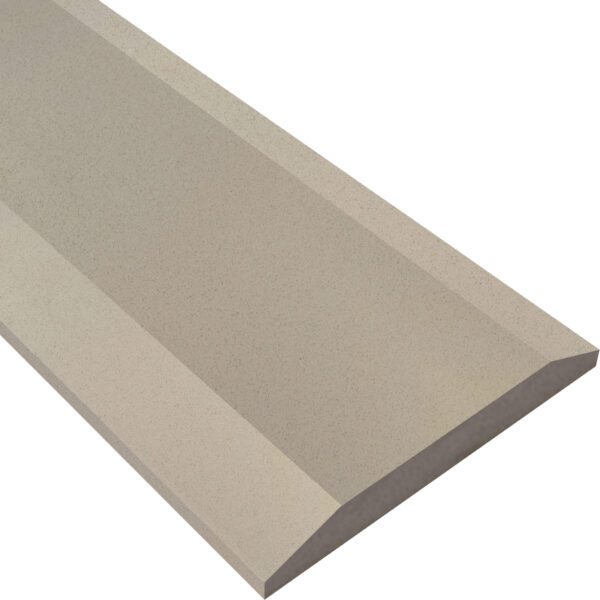 Taupe Grey Stone Double Hollywood Saddle Threshold Taupe Grey Stone Double Hollywood Saddle Threshold featuring two beveled sloped edges, warm taupe-gray tones, and a smooth finish for durable, elegant doorway and floor transitions.