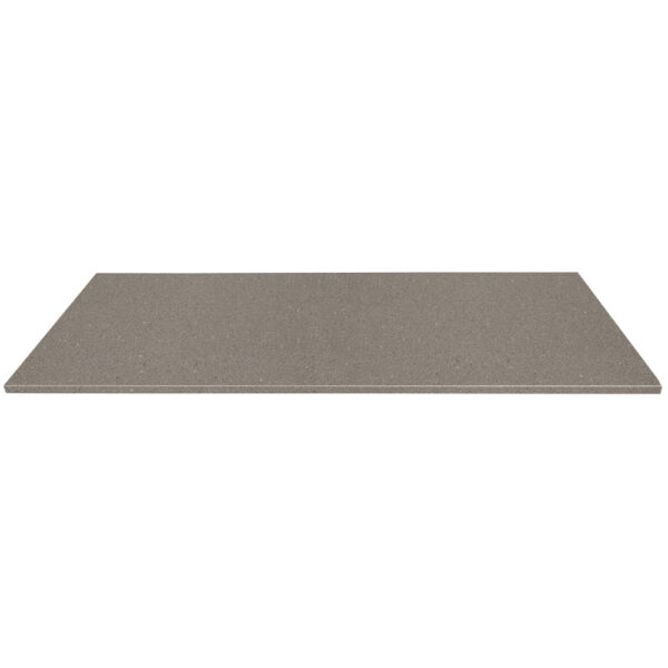 Taupe grey stone shower bench seat with a smooth surface and modern rectangular design.