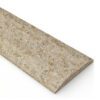Walnut Brown Stone Double Hollywood Saddle Threshold with dual beveled edges, rich natural brown tones, and a polished finish for smooth doorway and floor transitions.