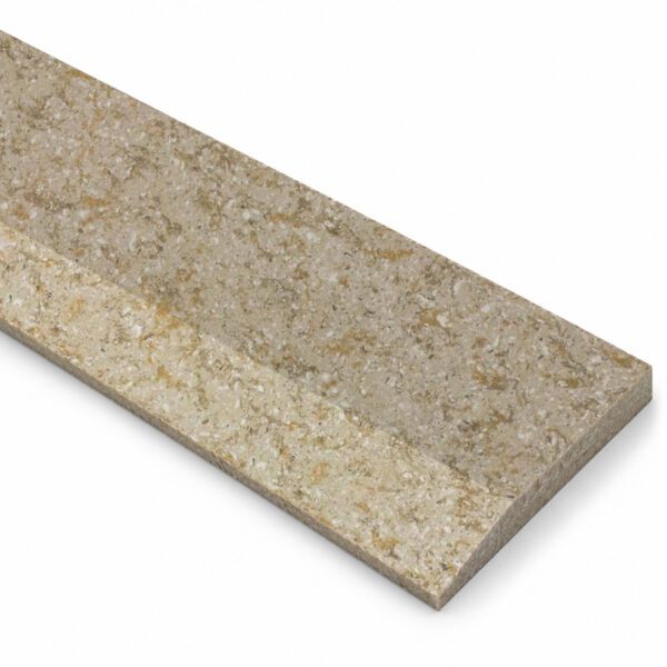 Walnut Brown Stone Single Hollywood Saddle Threshold with one sloped edge and one straight edge, featuring a rich walnut brown stone surface for smooth, durable doorway and floor transitions.